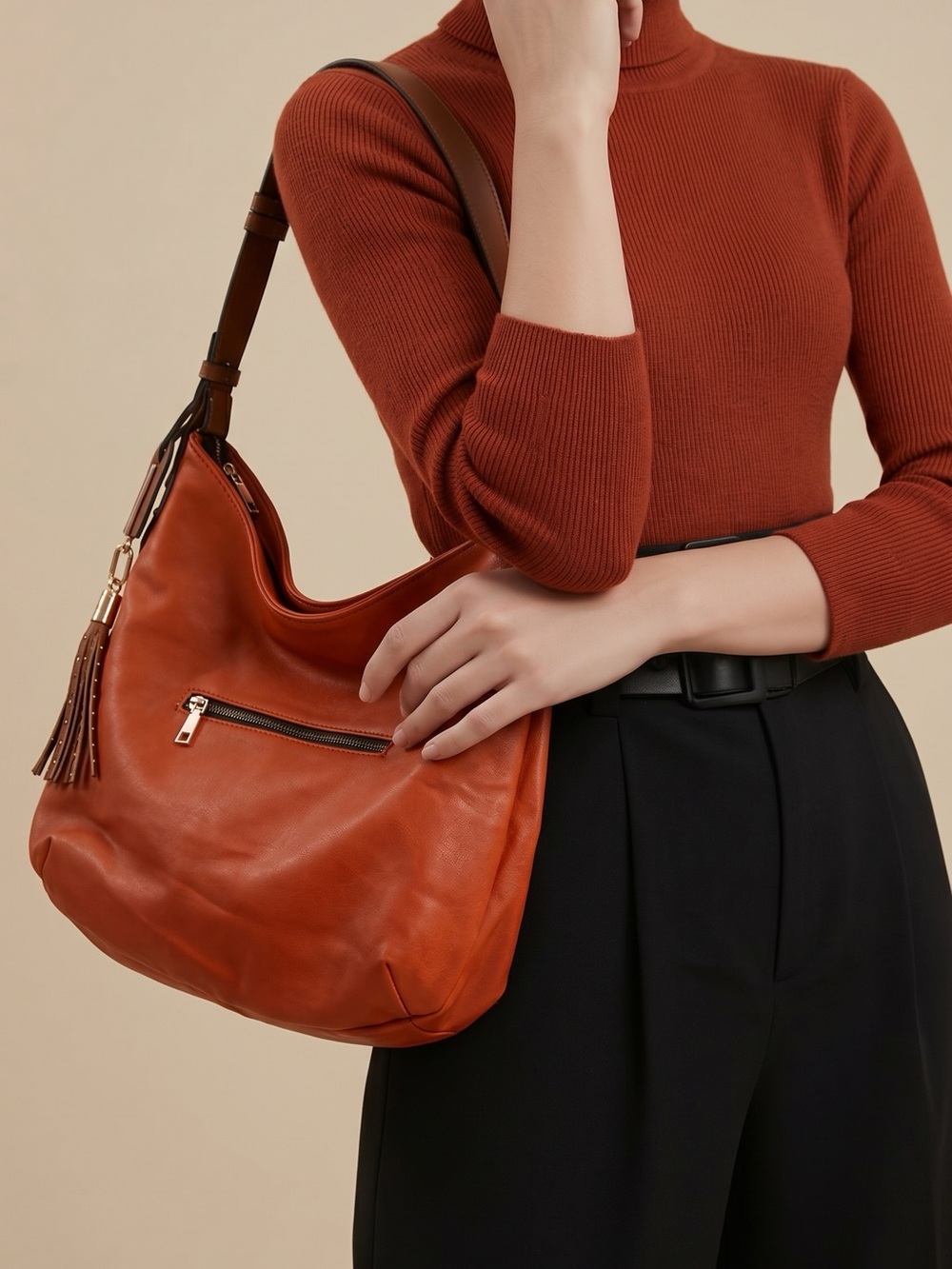 Miztique Orange Vegan Leather HandBag